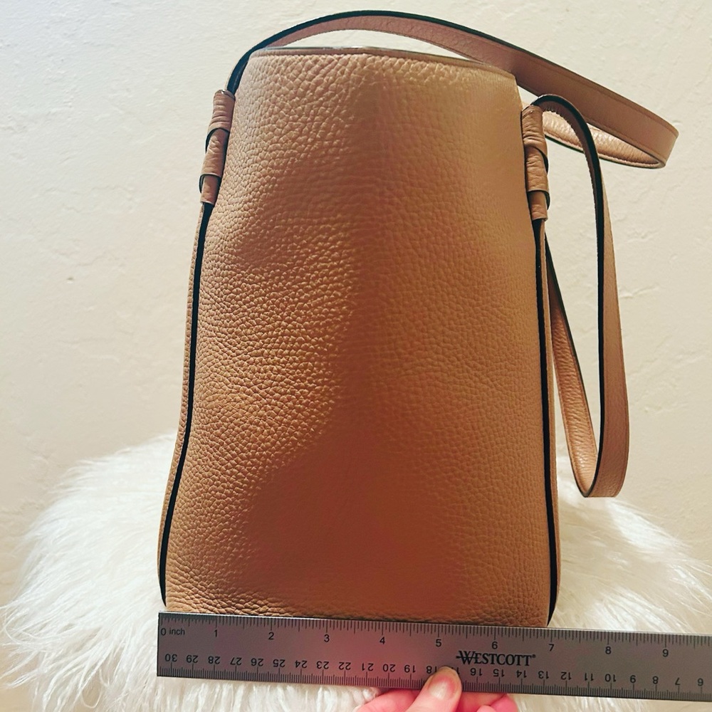 Kate Spade ♠️ New York Pebble Leather Tan Snap Tote New - Picture 3 of 7